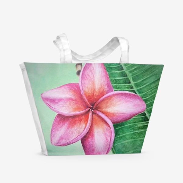 Пляжная сумка «Плюмерия розовая»