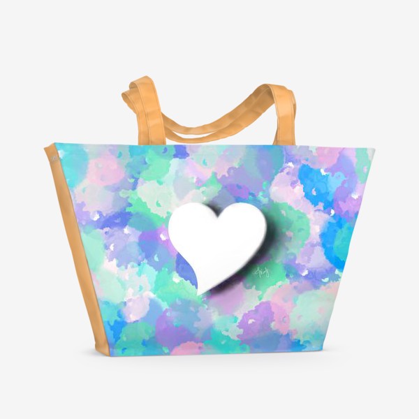 Пляжная сумка «Белое сердце»