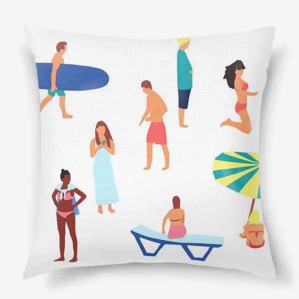 Подушка «Люди на пляже»