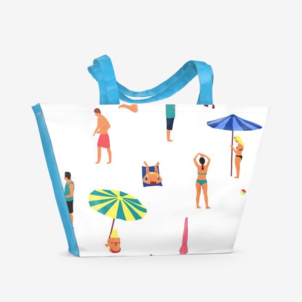 Пляжная сумка «Паттерн Люди на пляже»