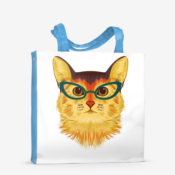Сумка-шоппер «Портрет абиссинской кошки в очках»