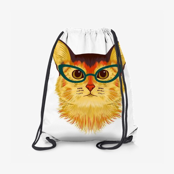 Рюкзак «Портрет абиссинской кошки в очках»