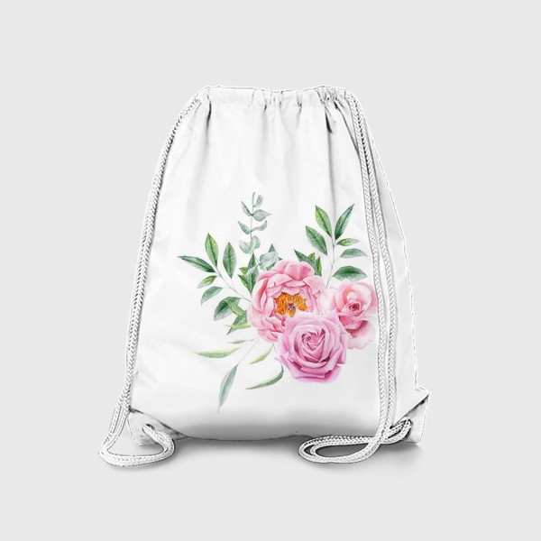 Рюкзак «Акварельный букет с розами»