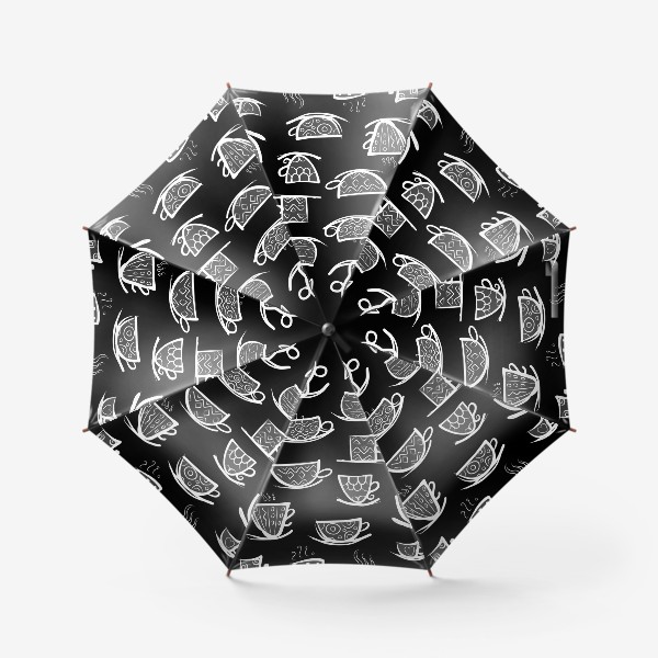 Зонт «Паттерн кофейные чашки»