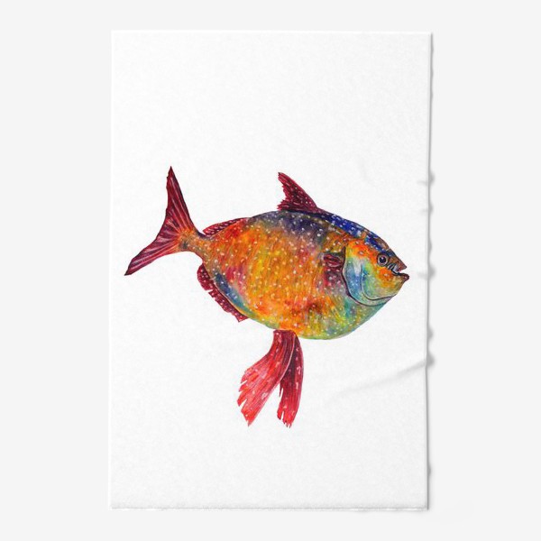 Полотенце «Акварельная оранжевая рыбка»