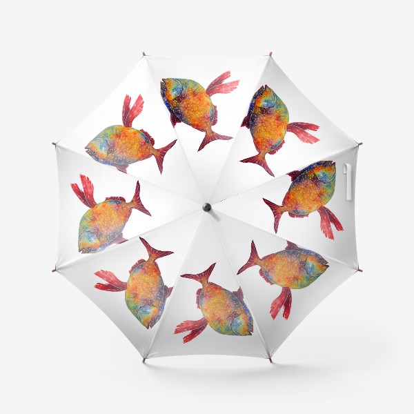 Зонт «Акварельная оранжевая рыбка»