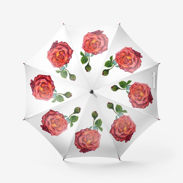 Зонт «Красно - шоколадная роза»