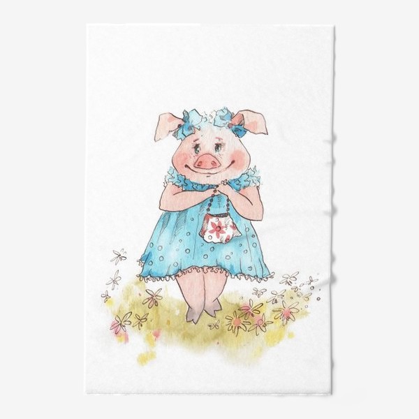 Полотенце «Свинка в голубом»