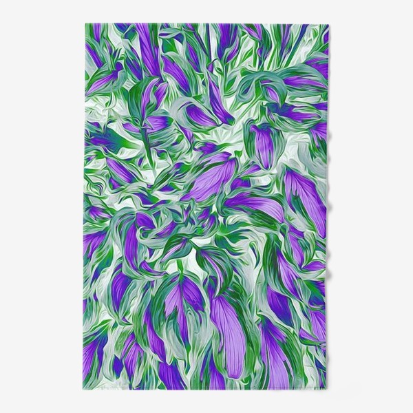 Полотенце «Фиолетово-зеленые листья»
