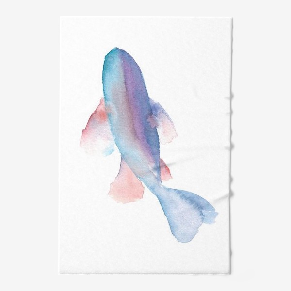 Полотенце «Силуэт абстрактной рыбки, акварель»