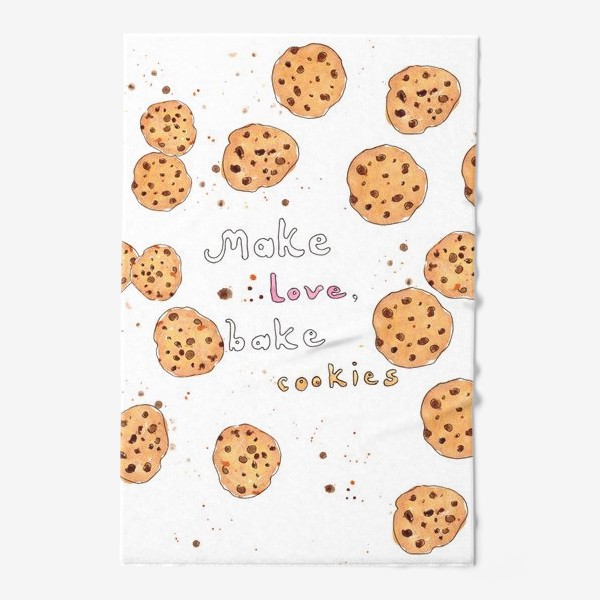 Полотенце «Make love, bake cookies. Любовь и печенье»
