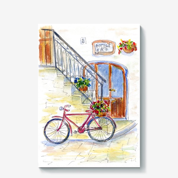 Холст «Цветочный велосипед»