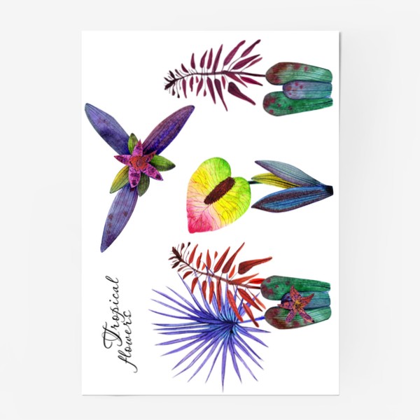 Постер «Тропические цветы»