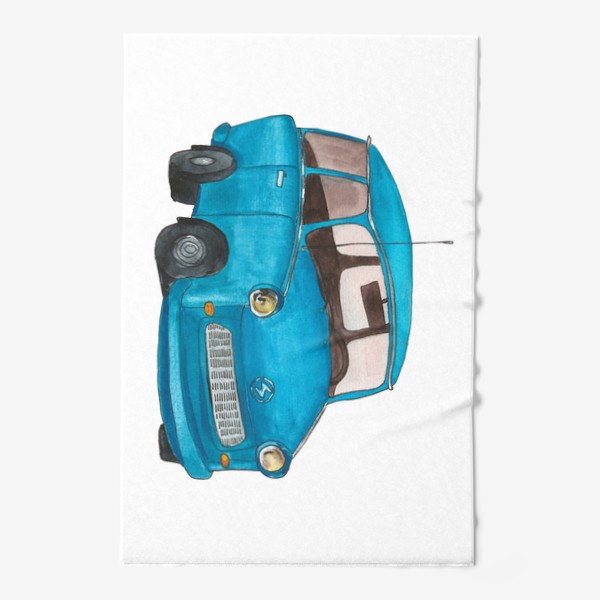 Полотенце «Голубой автомобиль»