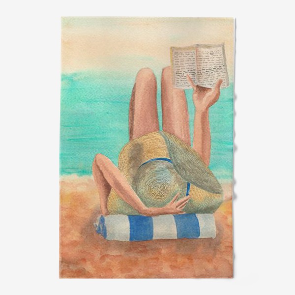 Полотенце «Девушка с книгой на пляже»