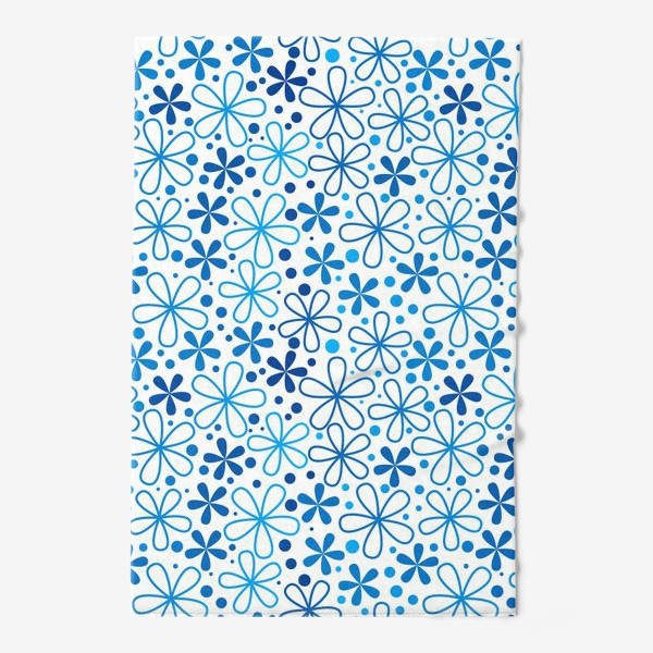 Полотенце «Синие цветы»