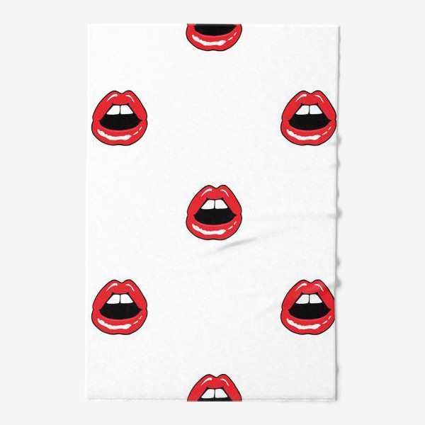 Полотенце «Красные губы. Fashion pattern»