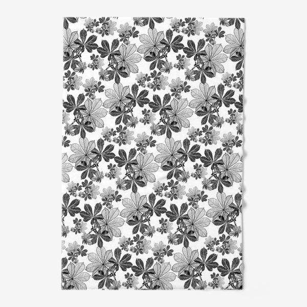 Полотенце «Черно-белые листья каштана»