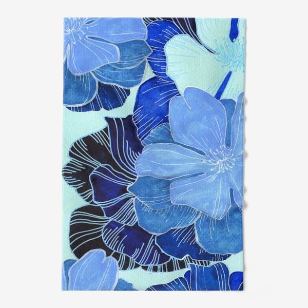 Полотенце «Голубые цветы»