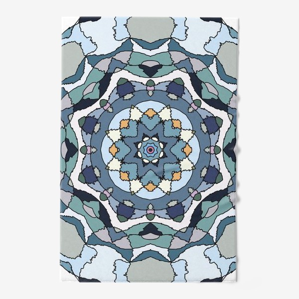 Полотенце «Голубой геометрический цветок-мандала»