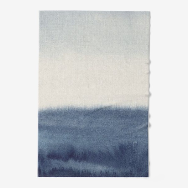 Полотенце «Море цвета индиго. Современная абстракция, акварель. Indigo sea, modern abstract watercolor art»