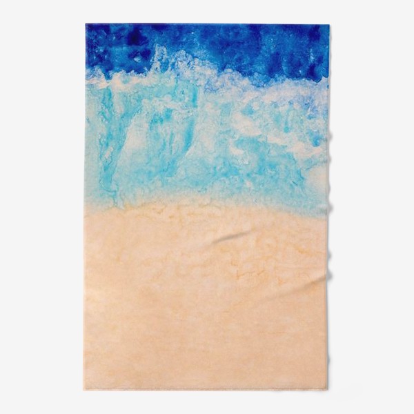 Полотенце «Океан,  море, волны, пляж, песок, лето. Акварель абстракция, »