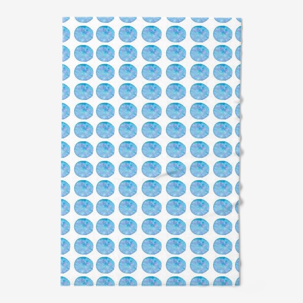 Полотенце «Мерцающий голубой горошек. Акварельные круги. Blue watercolor dots.»