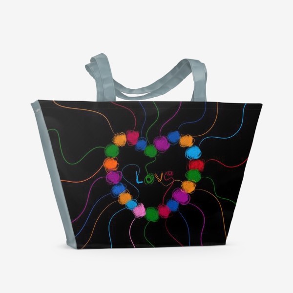 Пляжная сумка «Сердце из клубков "Love"»