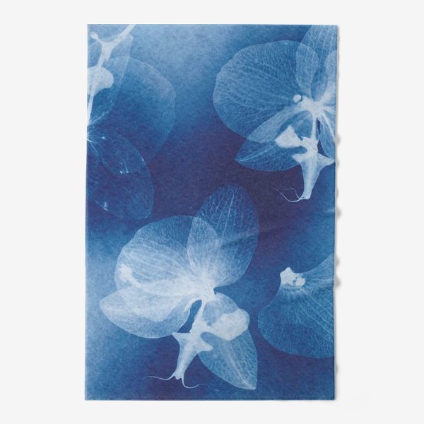 Полотенце «Орхидеи (цианотипия)»