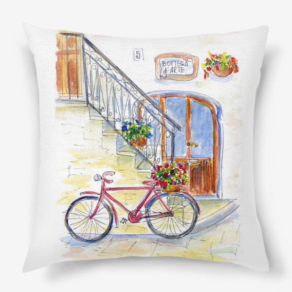 Подушка &laquo;Цветочный велосипед&raquo;