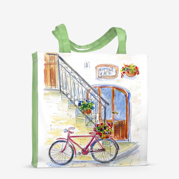 Сумка-шоппер &laquo;Цветочный велосипед&raquo;