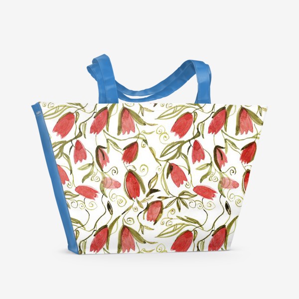 Пляжная сумка «"Красные тюльпаны"»