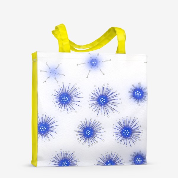 Сумка-шоппер «Синие кляксы-цветы»