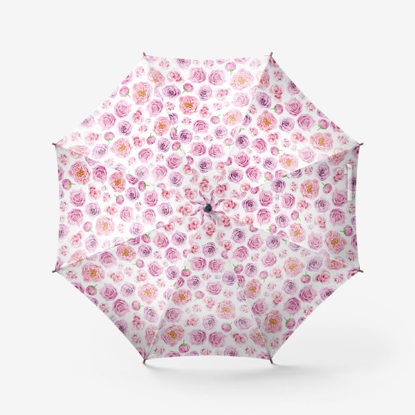 Зонт «Узор с розовыми розами»