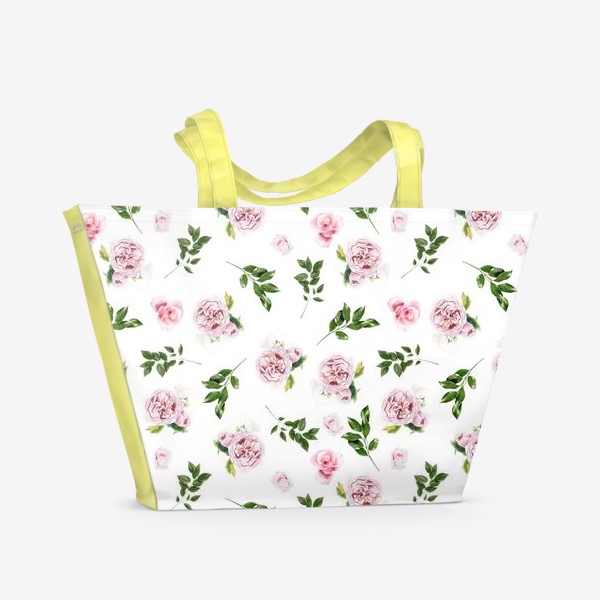 Пляжная сумка «Орнамент с розой Остин»