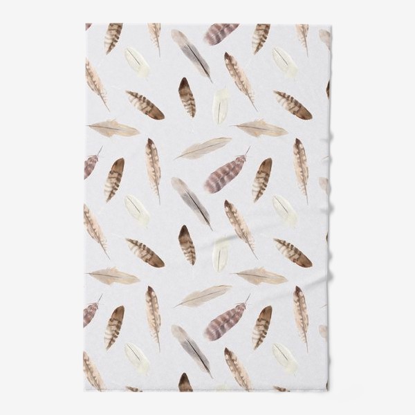 Полотенце «Узор с акварельными перьями»