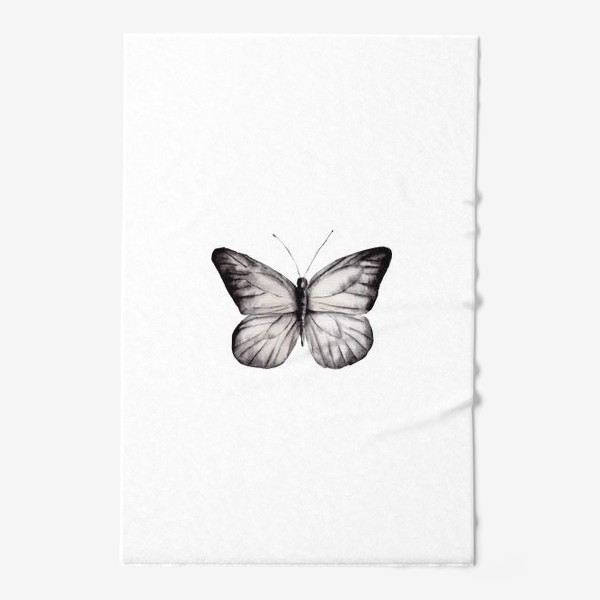 Полотенце «Черно-белая акварельная бабочка»