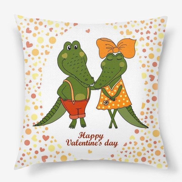 Подушка «Пара влюбленных крокодильчиков»