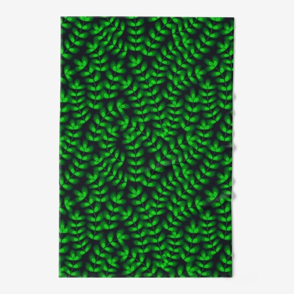 Полотенце «Лесной узор. Зеленые листочки»