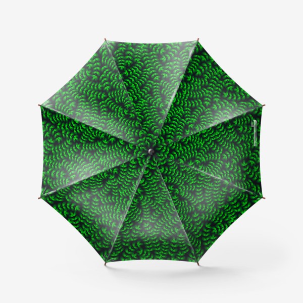 Зонт «Лесной узор. Зеленые листочки»