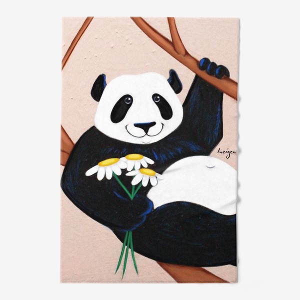 Полотенце «Панда с ромашками»