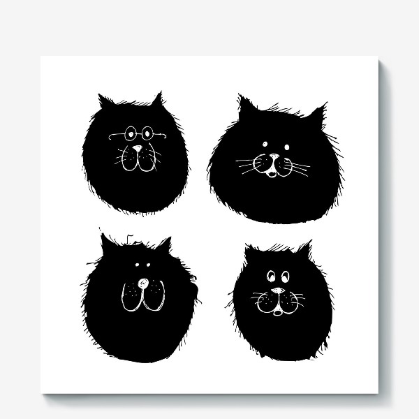 Холст «Черные коты»