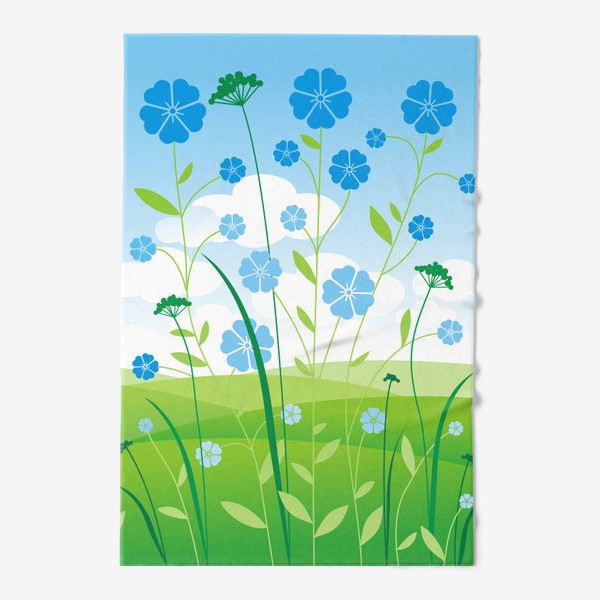 Полотенце &laquo;Голубые цветы в поле.&raquo;