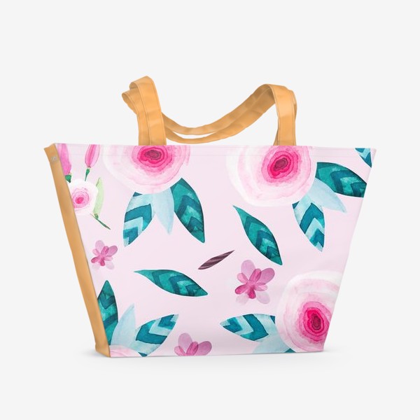 Пляжная сумка «Букет роз. Узор»