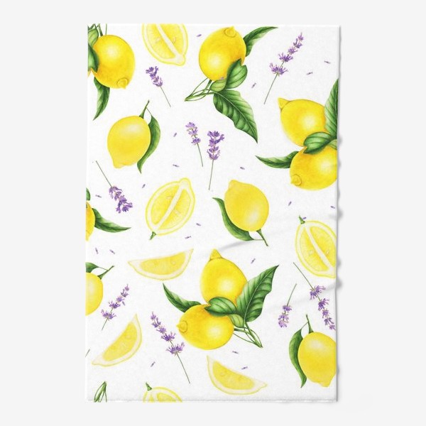 Полотенце «Сочные яркие лимоны и лаванда»