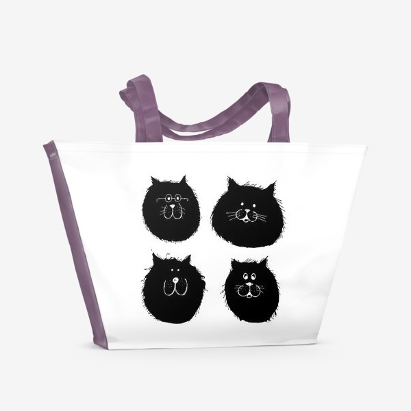 Пляжная сумка «Черные коты»