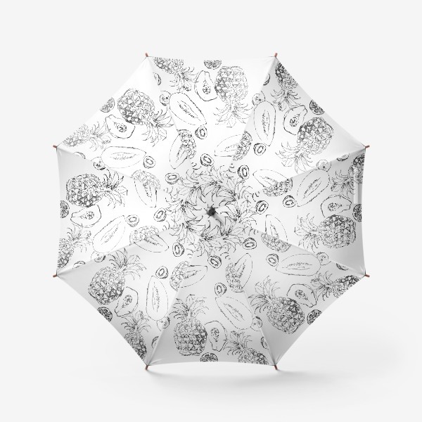 Зонт «Черно-белые фрукты»