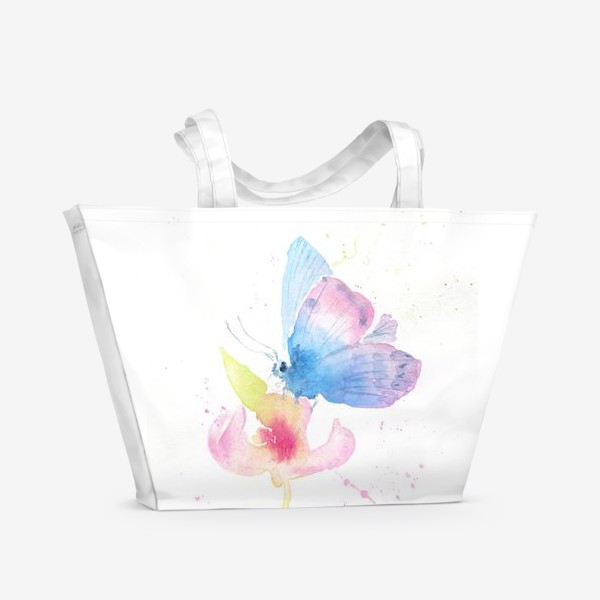 Пляжная сумка «Бабочка на цветке»