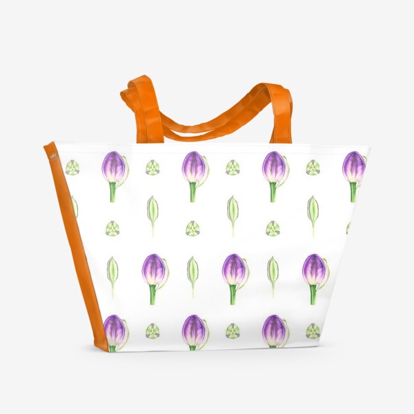 Пляжная сумка «Принт с бутонами тюльпана»