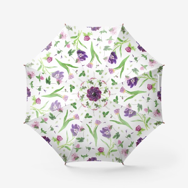 Зонт «Принт с весенними цветами»